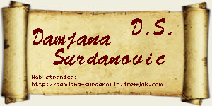 Damjana Surdanović vizit kartica